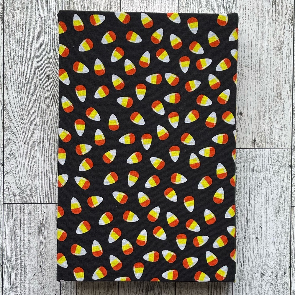 New Halloween Linen Wrapped Decorative Book Candy Corn Hand-Wrapped Spooky Decor - Picture 7 of 7